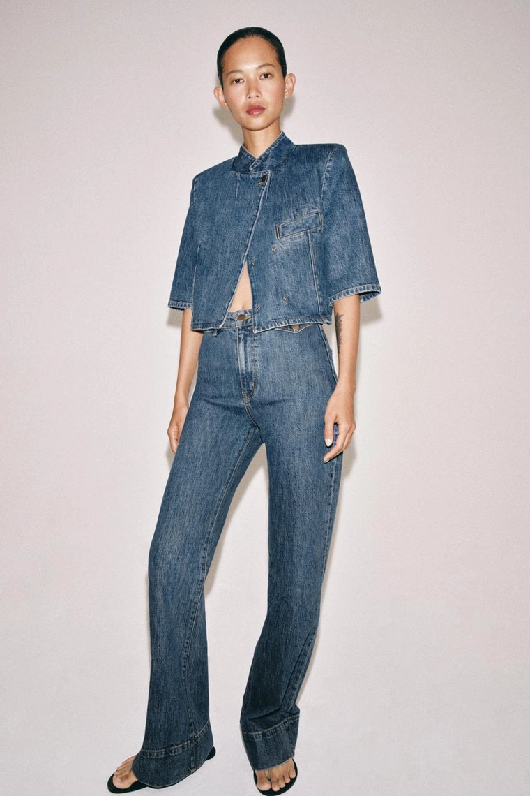 УКОРОЧЕННЫЙ ДЖИНСОВЫЙ БЛЕЙЗЕР коллекция Zara «ZW»