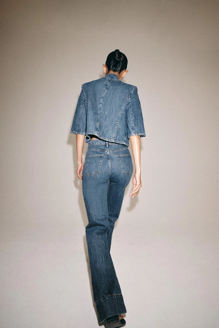 УКОРОЧЕННЫЙ ДЖИНСОВЫЙ БЛЕЙЗЕР коллекция Zara «ZW»