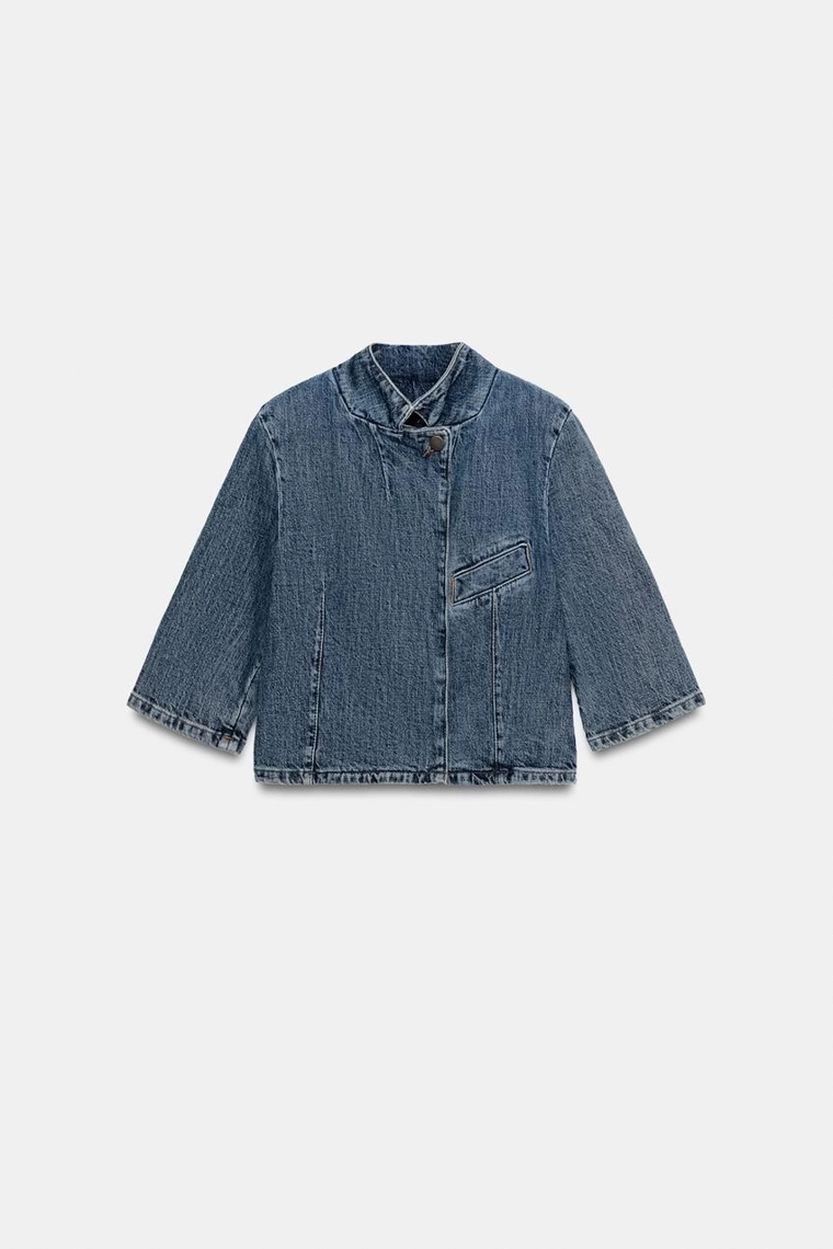 УКОРОЧЕННЫЙ ДЖИНСОВЫЙ БЛЕЙЗЕР коллекция Zara «ZW»