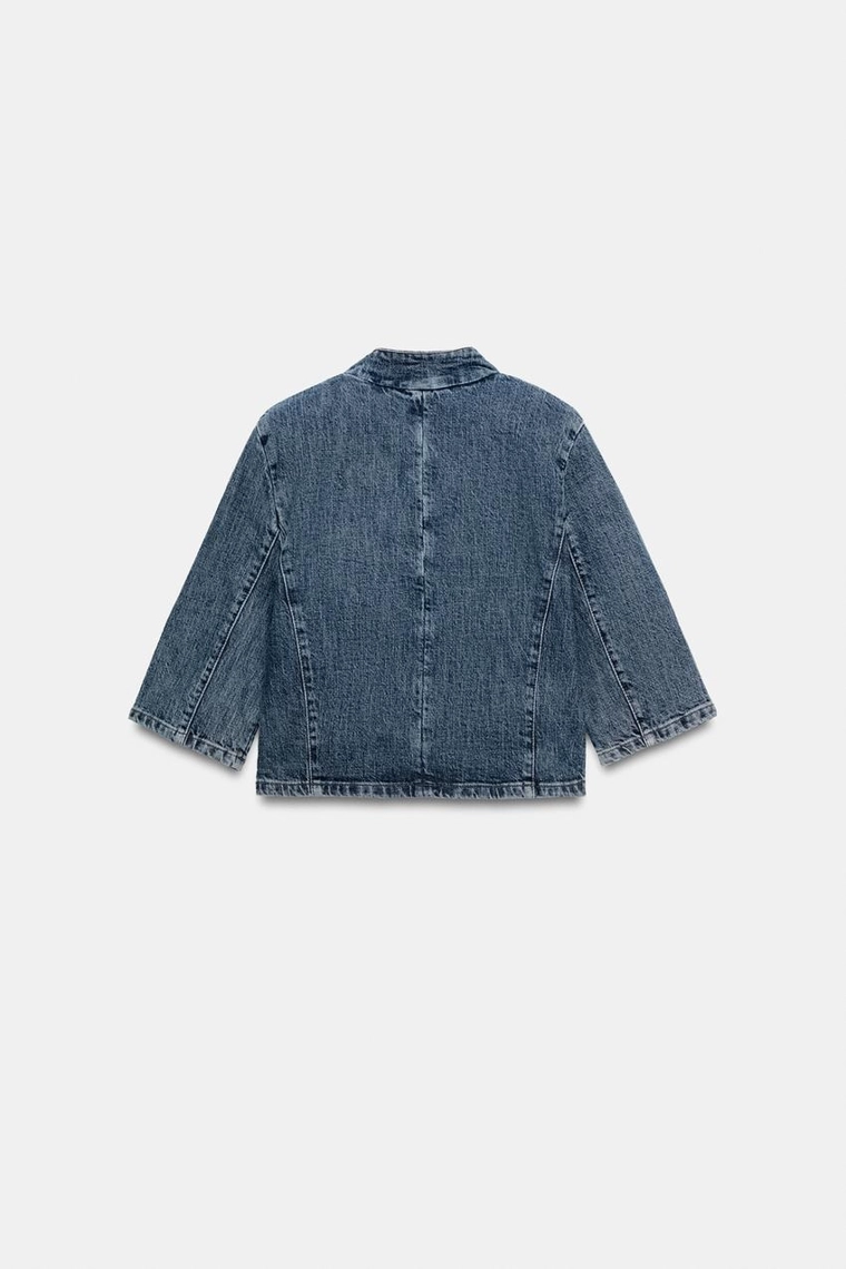 УКОРОЧЕННЫЙ ДЖИНСОВЫЙ БЛЕЙЗЕР коллекция Zara «ZW»