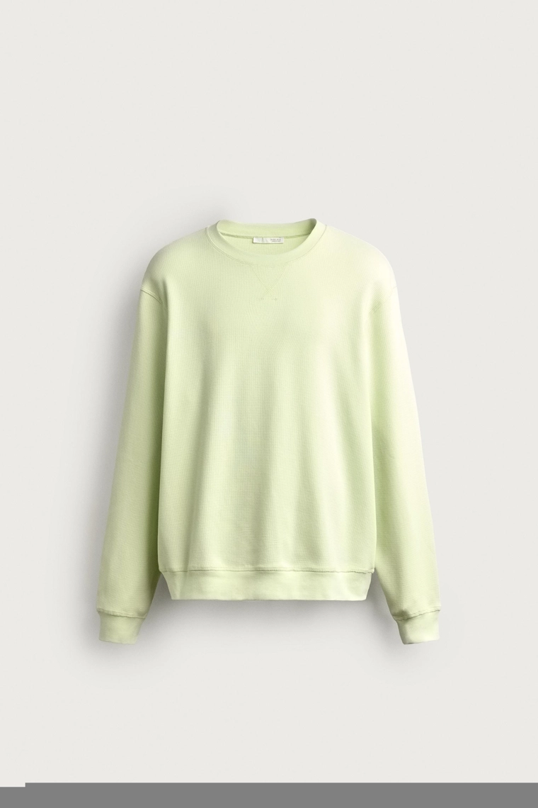 Свитшот regular fit из вафельного трикотажа
