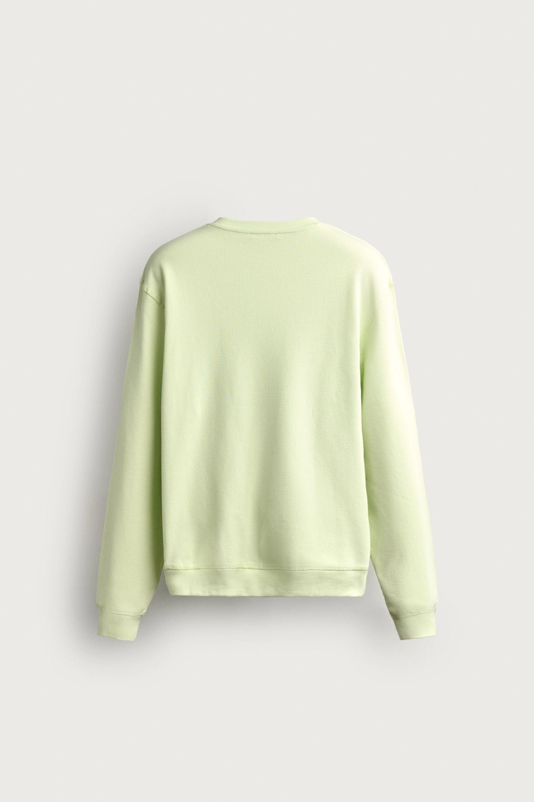 Свитшот regular fit из вафельного трикотажа