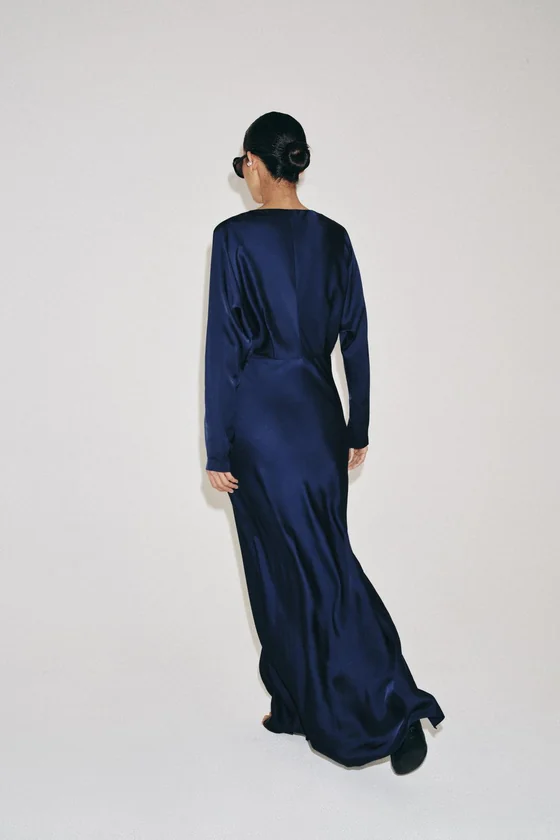 ДЛИННОЕ АТЛАСНОЕ ПЛАТЬЕ коллекция Zara «ZW»