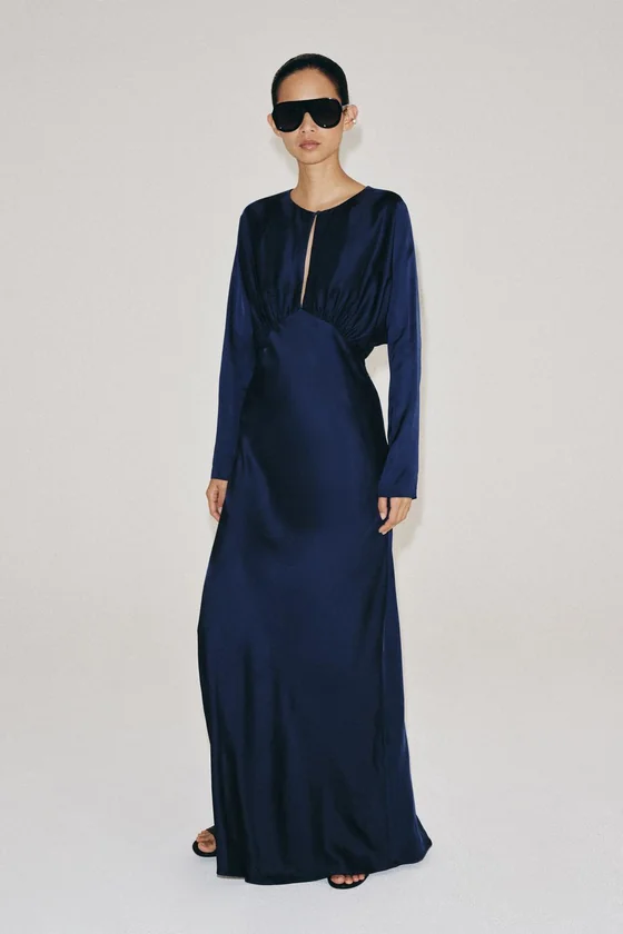 ДЛИННОЕ АТЛАСНОЕ ПЛАТЬЕ коллекция Zara «ZW»