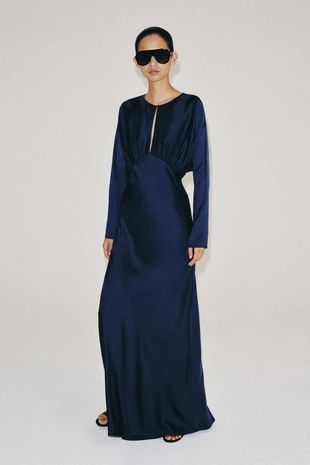 Длинное атласное платье коллекция Zara «Zw»- Заказать в России