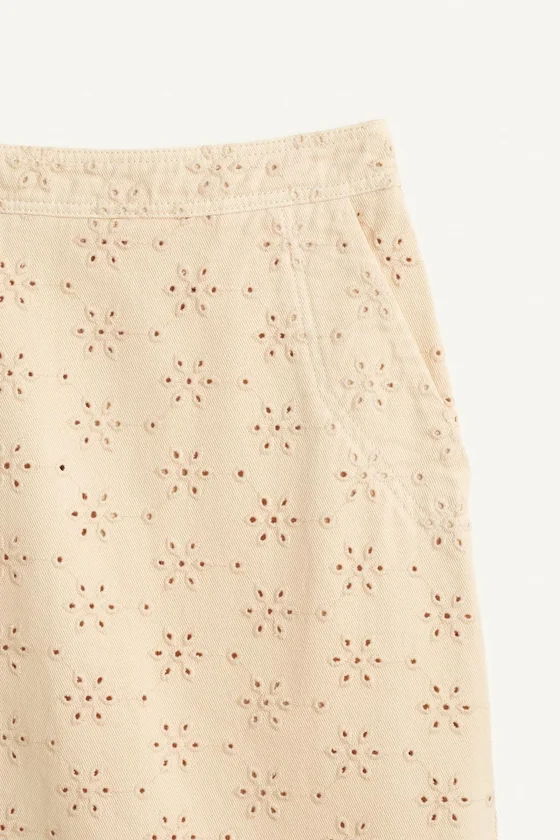Миди-юбка из хлопка с вышивкой broderie anglaise