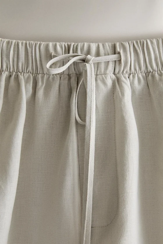 Шорты из льняной ткани