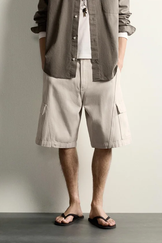 ШОРТЫ КАРГО RELAXED FIT СО ШВАМИ