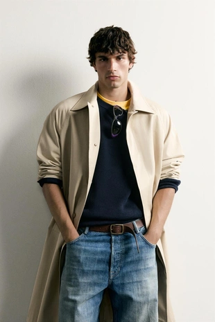 Длинный тренч Relaxed Fit- Заказать в России