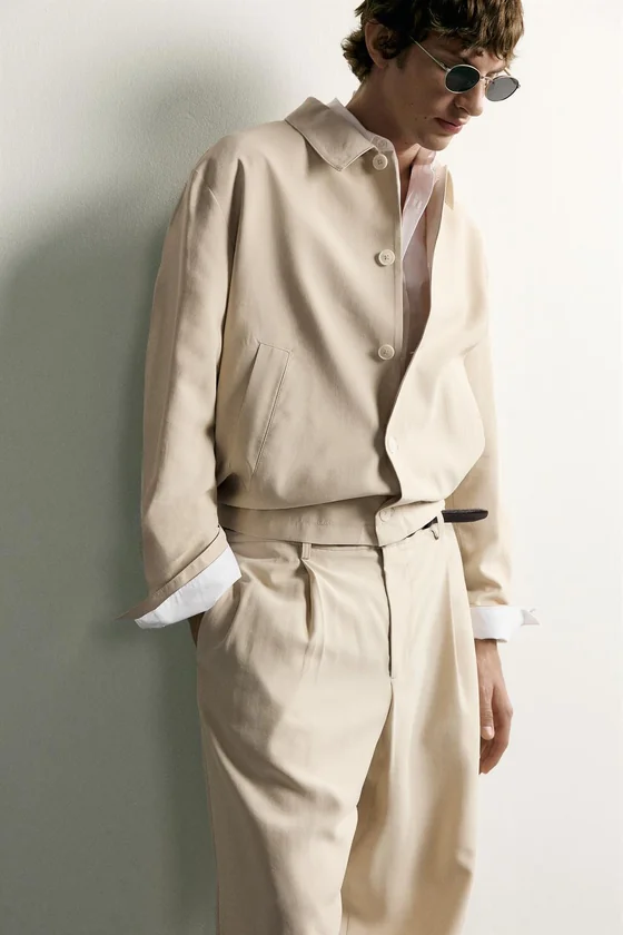 СТРУЯЩАЯСЯ КУРТКА-РУБАШКА BOXY FIT