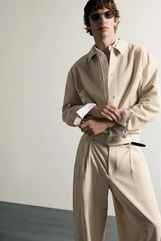 СТРУЯЩАЯСЯ КУРТКА-РУБАШКА BOXY FIT