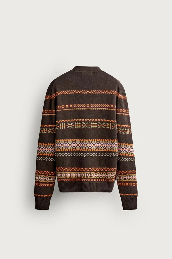 ЖАККАРДОВЫЙ КАРДИГАН REGULAR FIT ИЗ ХЛОПКА И ЛЬНА