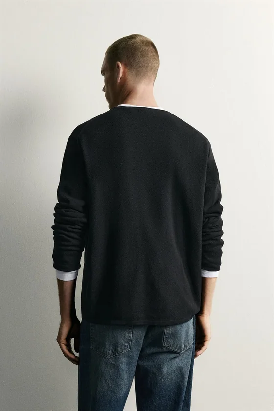 СВИТЕР RELAXED FIT ИЗ ВАРЕНОГО ТРИКОТАЖА