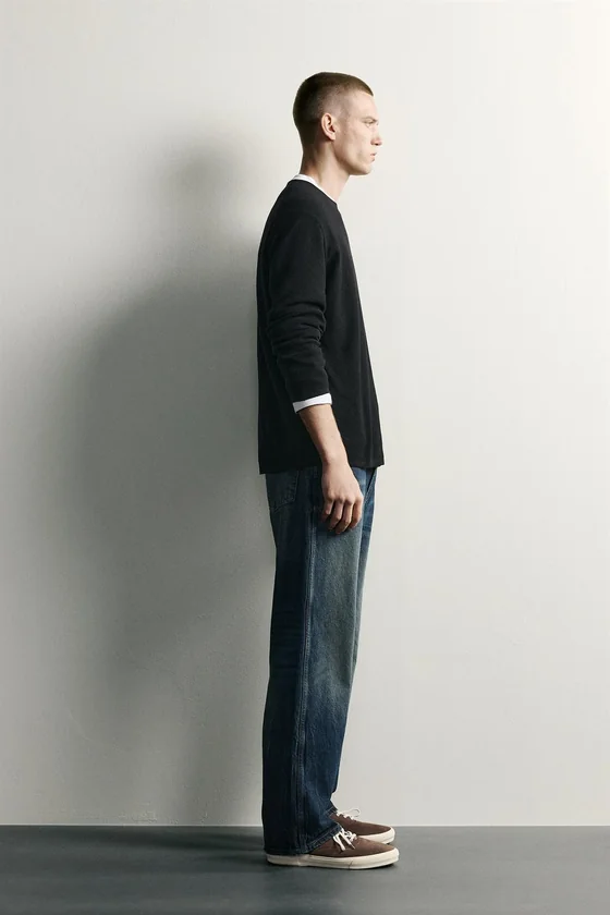 СВИТЕР RELAXED FIT ИЗ ВАРЕНОГО ТРИКОТАЖА