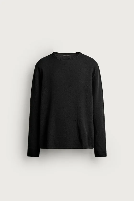 СВИТЕР RELAXED FIT ИЗ ВАРЕНОГО ТРИКОТАЖА