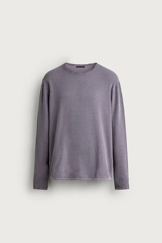 СВИТЕР RELAXED FIT ИЗ СТИРАНОЙ ТКАНИ С ФАКТУРОЙ