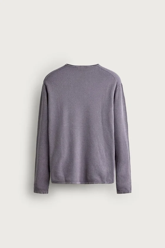 СВИТЕР RELAXED FIT ИЗ СТИРАНОЙ ТКАНИ С ФАКТУРОЙ