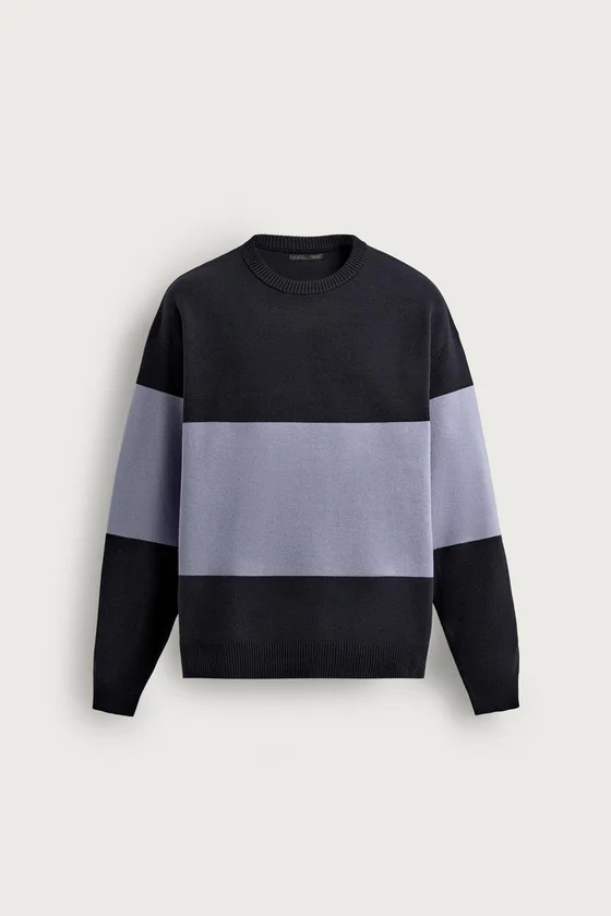 СВИТЕР СВОБОДНОГО КРОЯ В СТИЛЕ COLOR BLOCK