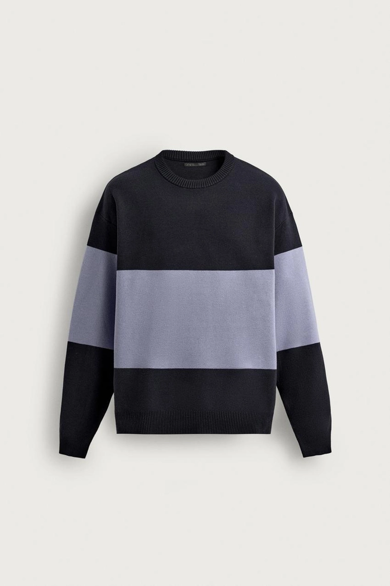 СВИТЕР СВОБОДНОГО КРОЯ В СТИЛЕ COLOR BLOCK