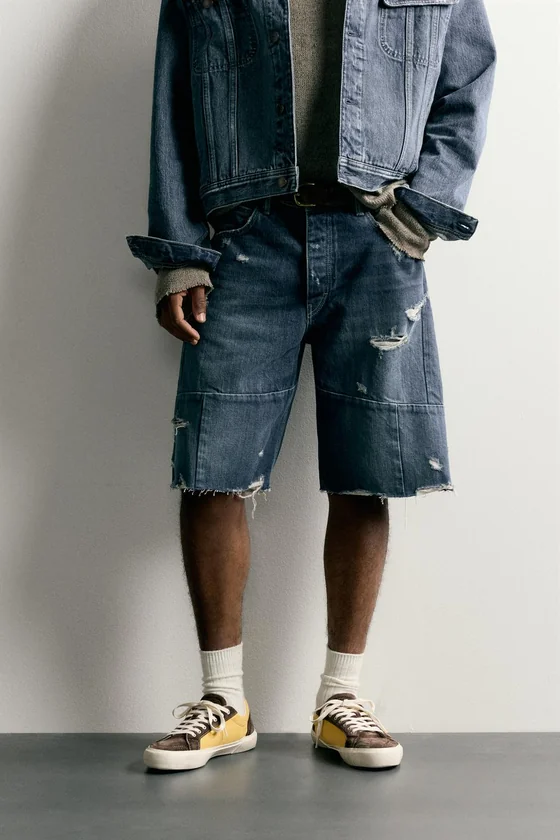 ДЖИНСОВЫЕ ШОРТЫ BAGGY FIT СО ШВАМИ