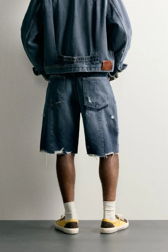 ДЖИНСОВЫЕ ШОРТЫ BAGGY FIT СО ШВАМИ