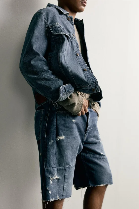 ДЖИНСОВЫЕ ШОРТЫ BAGGY FIT СО ШВАМИ