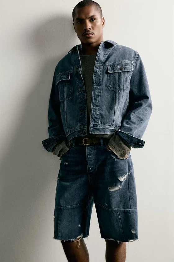 ДЖИНСОВЫЕ ШОРТЫ BAGGY FIT СО ШВАМИ