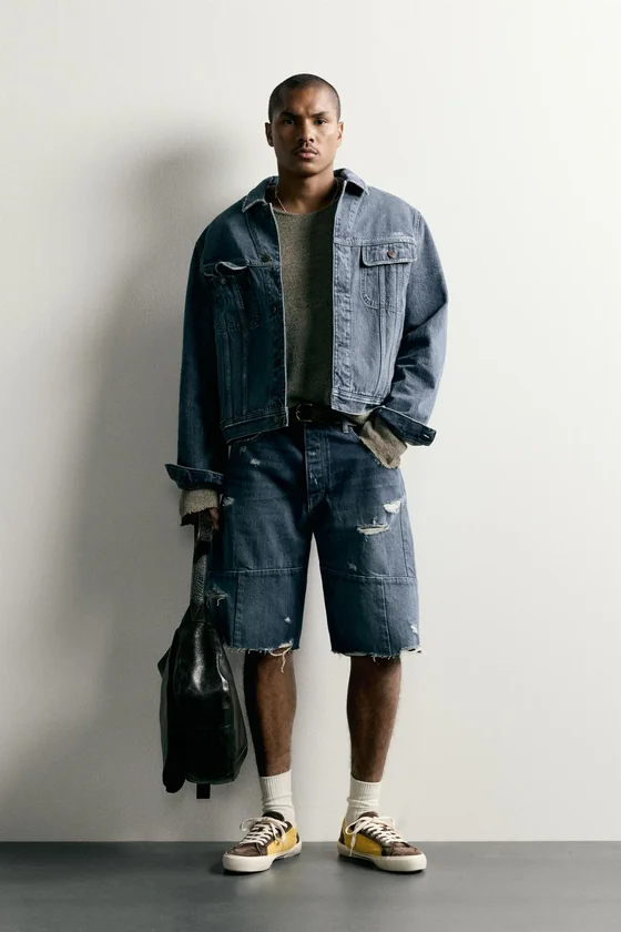 ДЖИНСОВЫЕ ШОРТЫ BAGGY FIT СО ШВАМИ