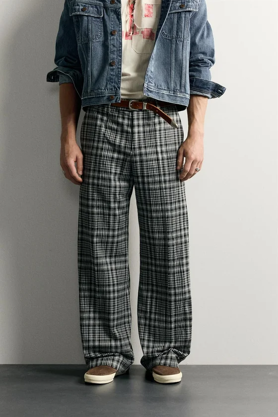 БРЮКИ FLARE FIT В КЛЕТКУ