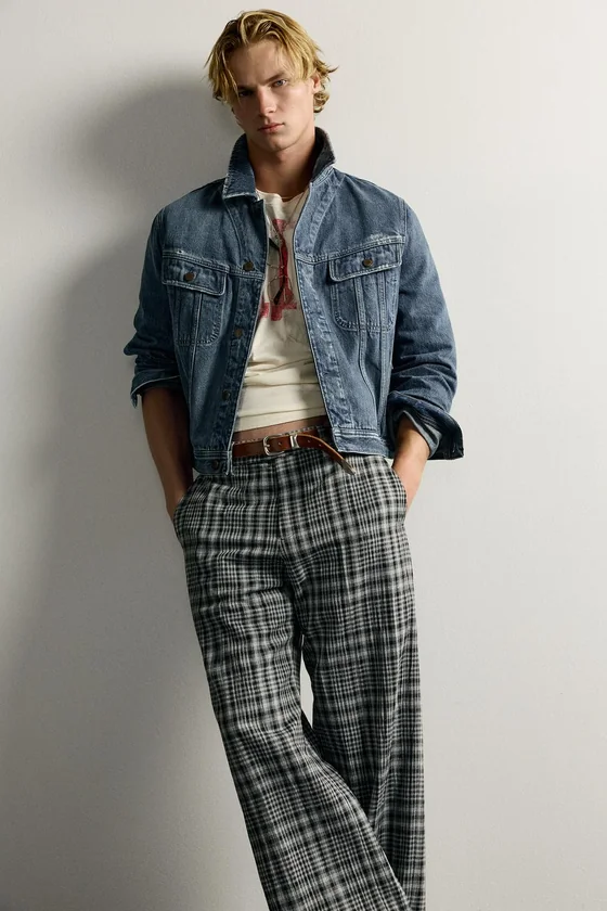 БРЮКИ FLARE FIT В КЛЕТКУ