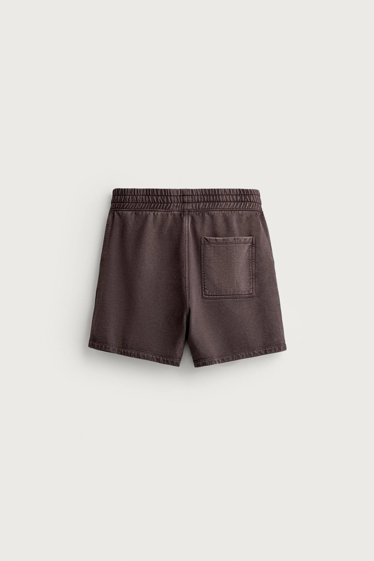 Шорты-бермуды washed из хлопка с эффектом выцветания