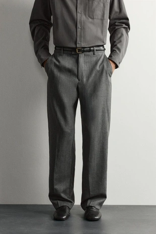 Костюмные брюки Relaxed Fit из 100% шерсти- Заказать в России