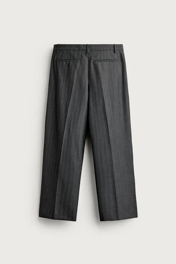 БРЮКИ RELAXED FIT В ПОЛОСКУ СО СКЛАДКАМИ