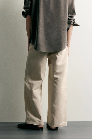 Брюки Relaxed Fit из хлопка и льна