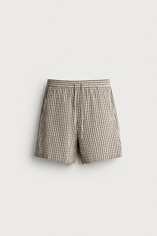 Шорты в клетку Relaxed Fit- Заказать в России