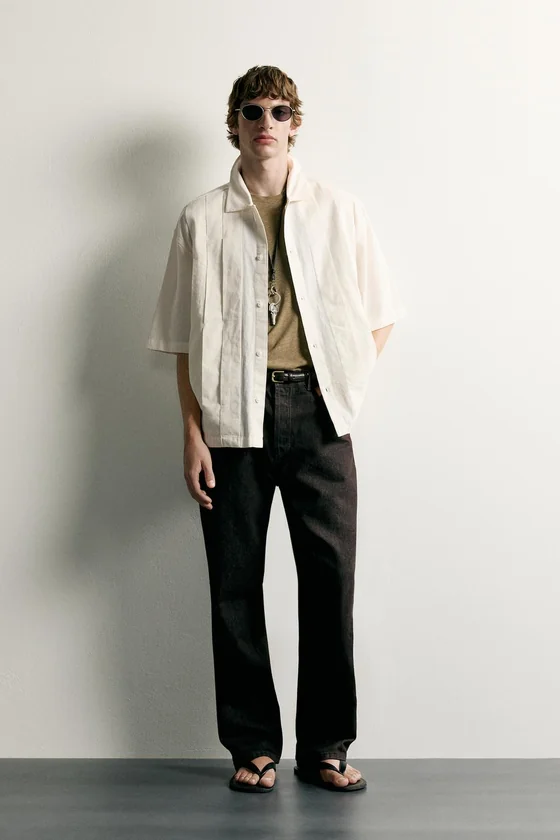 РУБАШКА СО СКЛАДКАМИ RELAXED FIT