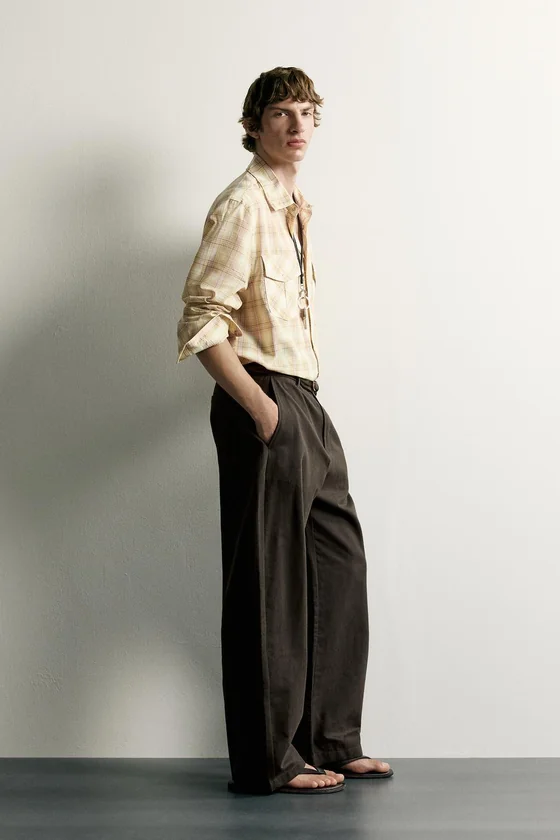 РУБАШКА RELAXED FIT В КЛЕТКУ С КАРМАНАМИ