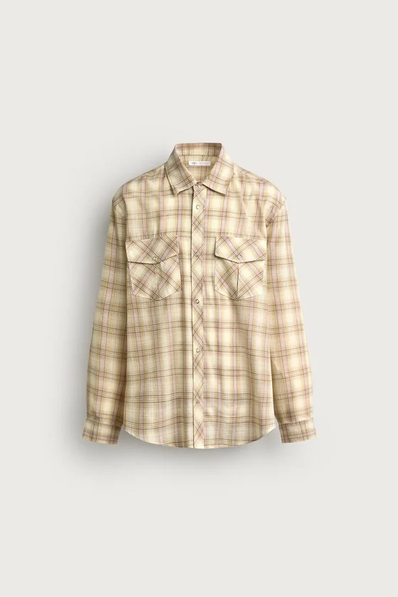 РУБАШКА RELAXED FIT В КЛЕТКУ С КАРМАНАМИ