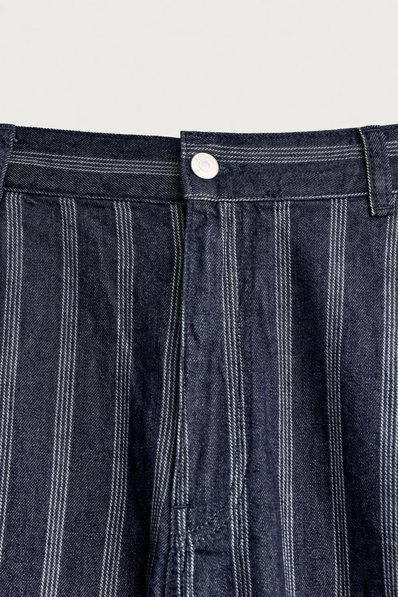 ШОРТЫ RELAXED FIT СО СКЛАДКАМИ В ПОЛОСКУ
