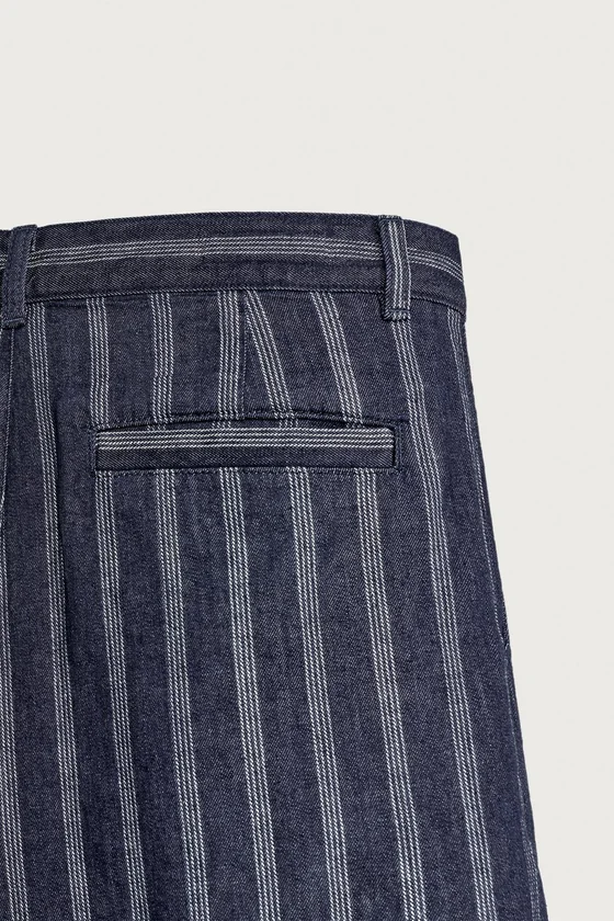 ШОРТЫ RELAXED FIT СО СКЛАДКАМИ В ПОЛОСКУ