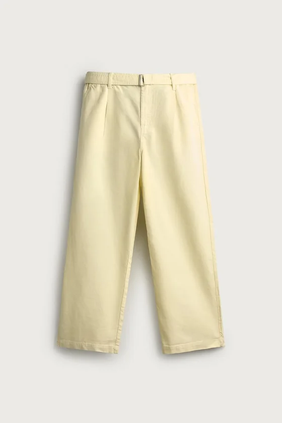 БРЮКИ RELAXED FIT СО СКЛАДКАМИ И РЕМНЕМ