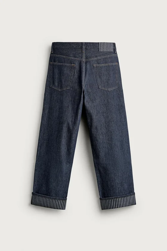 ДЖИНСЫ STRAIGHT FIT С КОНТРАСТНЫМ ОТВОРОТОМ