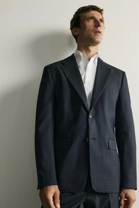 КОСТЮМНЫЙ БЛЕЙЗЕР REGULAR FIT В КЛЕТКУ