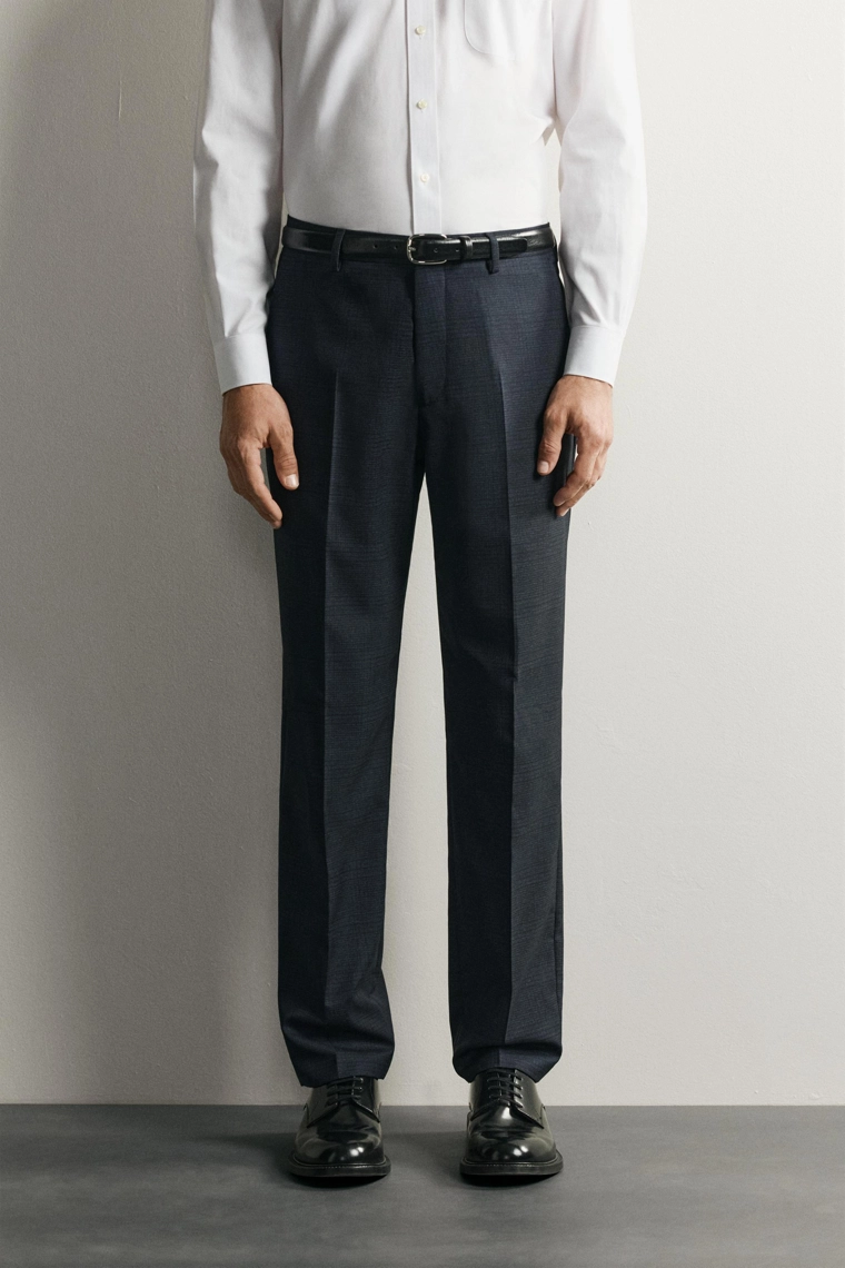 Брюки мужские regular fit из шерстяной смеси в клетку