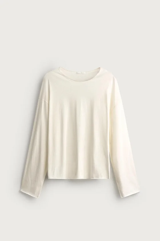 ФУТБОЛКА RELAXED FIT ИЗ СТРУЯЩЕЙСЯ ТКАНИ