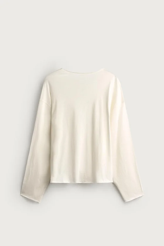 ФУТБОЛКА RELAXED FIT ИЗ СТРУЯЩЕЙСЯ ТКАНИ