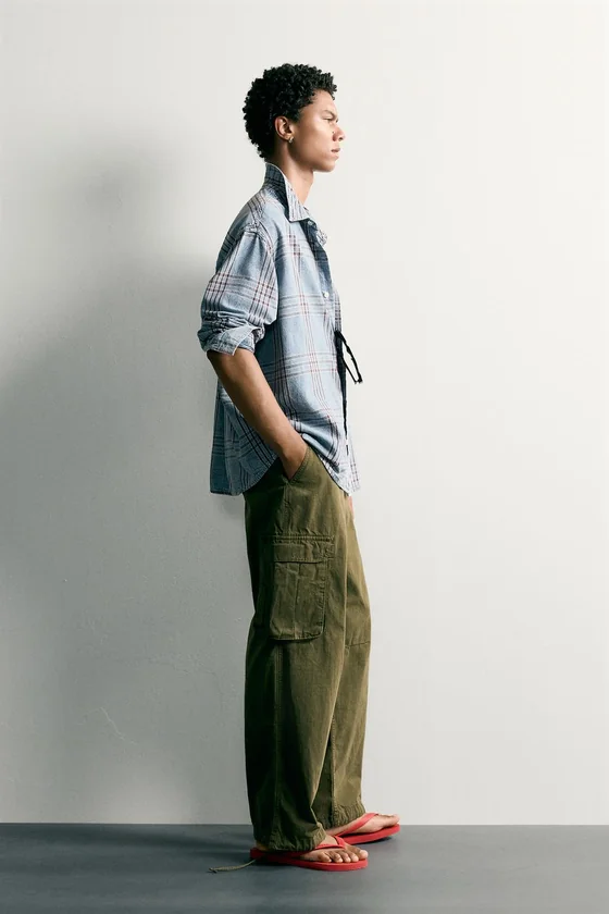 ДЖИНСОВАЯ РУБАШКА RELAXED FIT В КЛЕТКУ