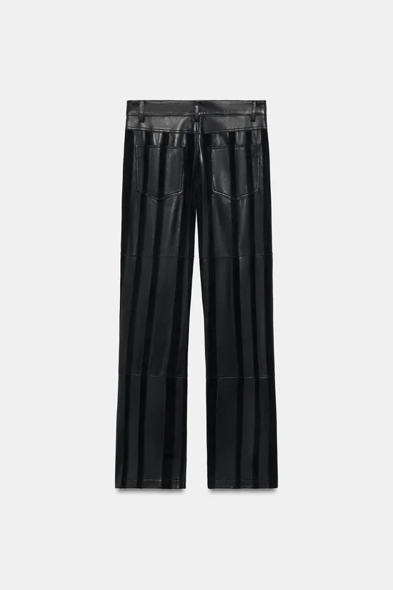 Полосатые брюки из 100% кожи zw collection