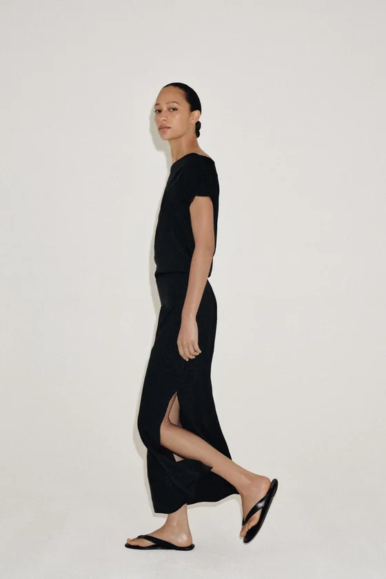 АСИММЕТРИЧНОЕ АТЛАСНОЕ ПЛАТЬЕ ZW COLLECTION