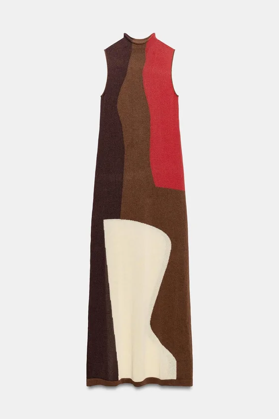 ТРИКОТАЖНОЕ ПЛАТЬЕ В СТИЛЕ COLOR BLOCK